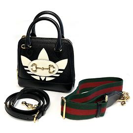 Gucci Borsa a spalla con manico superiore Horsebit Adidas Nera