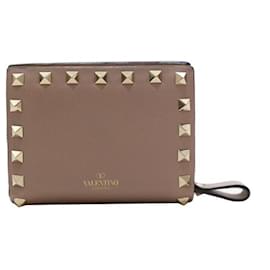 Valentino Billetera Compacta Rockstud Rosa Indie