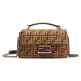 Fendi Borsa in tessuto midi con catena baguette
