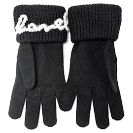 Guantes de cachemira adornados con perlas - Chanel