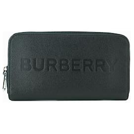 Langer Reißverschluss-Wallet aus schwarzem Leder - Burberry