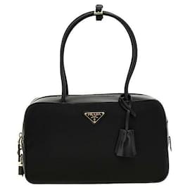 Prada Mittelgroße Nylon- und Leder-Handtasche