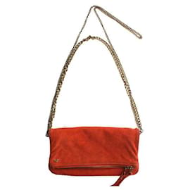 Zadig & Voltaire Dunkelorange Wildleder Antik-Ketten-Umhängetasche und Crossbody