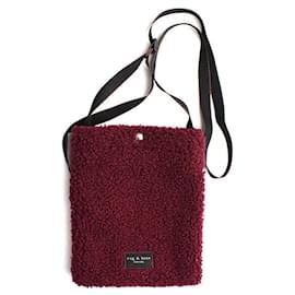 Rag & Bone Borsa a tracolla in pile bordeaux