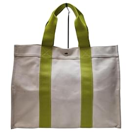 Borsa Tote in Tela GM Bora Bora Verde Borsa Boston (Borsa da Viaggio, Grande Dimensione) - Hermès