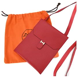 Borsa a spalla mini Amélie Pochette di Hermès in rosso