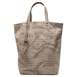 Tote Bottega Veneta Beige Nylon Intrecciolusion