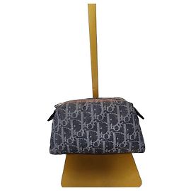 CHRISTIAN DIOR Trotter Denim Flight Cosmetic Pouch Grey/Black