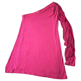 Twin Set Schockierend pinkes Ein-Schulter-Kleid