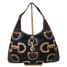 Gucci Canvas Bamboo Horsebit bedruckte Jackie Hobo Tasche Braun