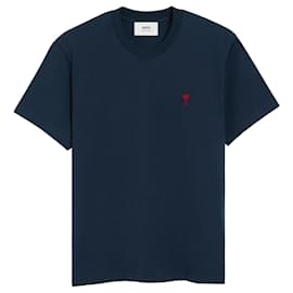 AMI Paris T-Shirt aus navyblauer Baumwolle - Ami Paris