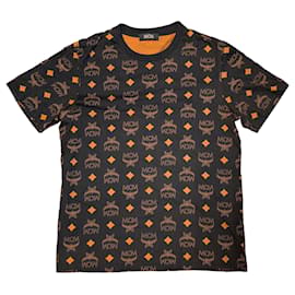 MCM München T-Shirt Logo-Print Gr. L Schwarz Cognac Gebraucht Top Zustand