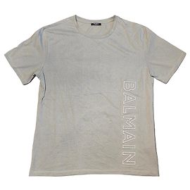 T-shirt da Uomo Balmain con Logo in Rilievo Taglia XXL 2XL Verde Usato in Ottime Condizioni