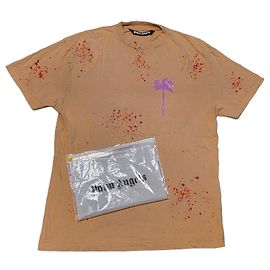 T-shirt Palm Angels Imprimé Éclaboussure de Couleur Palm Taille L Orange Usagé En Excellent État