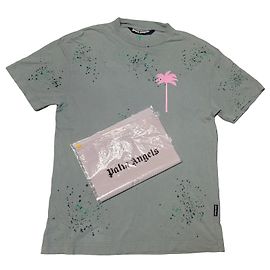 T-shirt Palm Angels Imprimé Éclaboussure de Couleur Palm Taille L Vert Usagé En Excellent État
