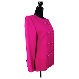 Giacca fucsia doppiopetto Givenchy Boutique, giacca rosa vintage per donne degli anni '90
