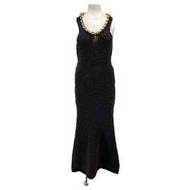 Bottega Veneta Vestido largo de punto marrón de lana