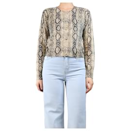 Cardigan em estampa de cobra creme - tamanho S - Frame Denim