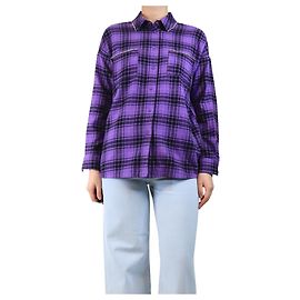 Isabel Marant Camicia a quadri decorata con diamanti viola - taglia UK 10