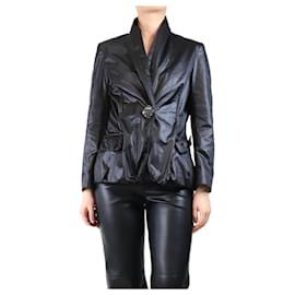 Blazer negro recubierto - talla UK 12 - Lanvin