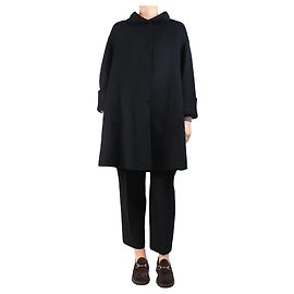 Autre Marque Manteau en laine et cachemire noir - taille UK 10