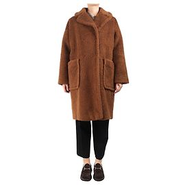 Weekend Max Mara Brauner Teddy-Mantel - Größe UK 14