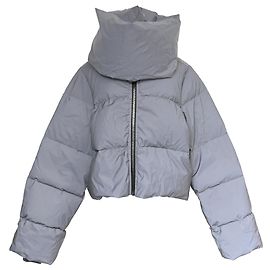 Giacca imbottita con zip e collo alto Rick Owens in poliamide grigia