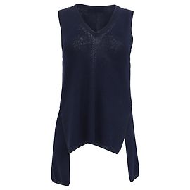 Heyde Pullover mit Rückenschlitz Proenza Schouler White Label aus marineblauem Leinen