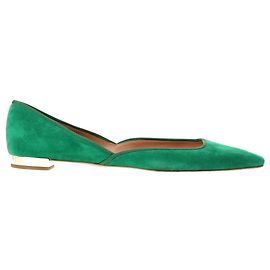 Maia Ballerinas von Aquazzura aus grüner Wildleder
