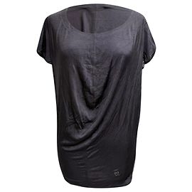 Túnica Drapada de Cuello Redondo Alexander Mcqueen en Viscosa Gris