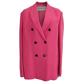 Blazer Doppiopetto in Seta Rosa Valentino Garavani