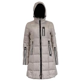 Cappotto imbottito con cappuccio e zip Bogner con tasche in poliamide grigia