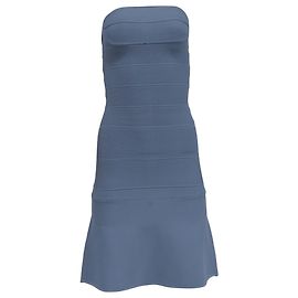 Vestido Mini Sin Mangas Herve Leger en Rayón Azul Claro