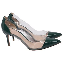 Pumps Plexi Gianvito Rossi in PVC verde e pelle verniciata