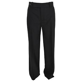 Pantalones rectos de tiro alto Chloé en lana negra