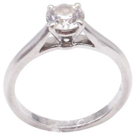 Cartier 1895 Solitär-Diamantring aus Silber-Platin