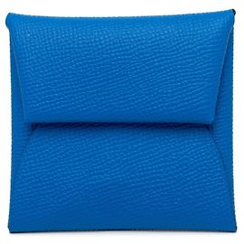 Monedero Bastia de Hermès en cuero Epsom azul