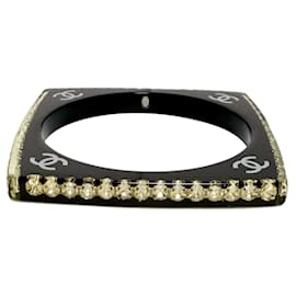 Schwarzes Kunststoff- und Strassarmband für Damen von Chanel