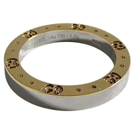Gucci Icon Band Ring aus Edelstahl und Gelbgold