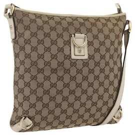Bolso de Hombro GG Canvas Gucci Beige Dorado 131326 Auth 168097