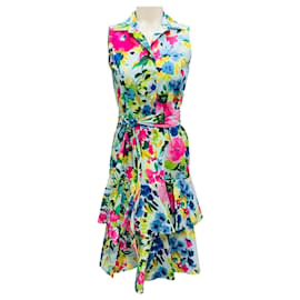 Autre Marque Vestido sin mangas de algodón floral Naxa multicolor azul claro de Sara Roka
