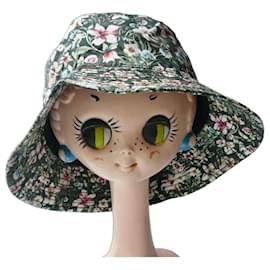 MAISON MICHEL Cappello Floreale in Cotone TL NUOVO