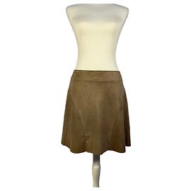 Giorgio Armani Illinois-Suede-Rock in taupe Grau