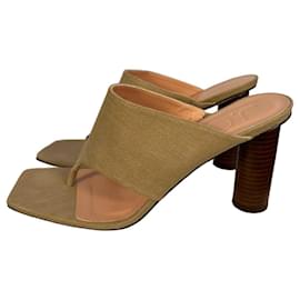 J.Crew Sandali con tacco in lino beige