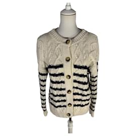 Cardigan Sean crème et noir - SéZane
