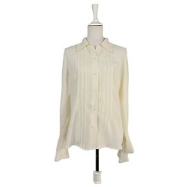 Free People Top Melrose crema con dettagli plissettati