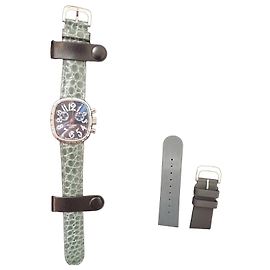Autre Marque Orologio Cronografo John Isaac Alligatore Grigio
