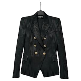 Balmain Blazer in Schwarz Moiré Doppelreiher