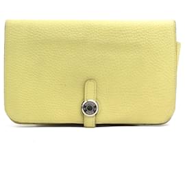 Hermes Hermès Dogon Duo Togo Jaune Poussin Long Wallet