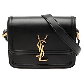 Bolsa Solferino pequena em couro preto de Saint Laurent na caixa